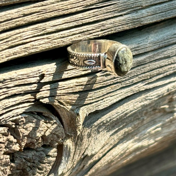Lianite and solid 925 sterling silver ring - Picture 7 of 13